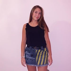 Purdue Hand-Painted Denim Skirt